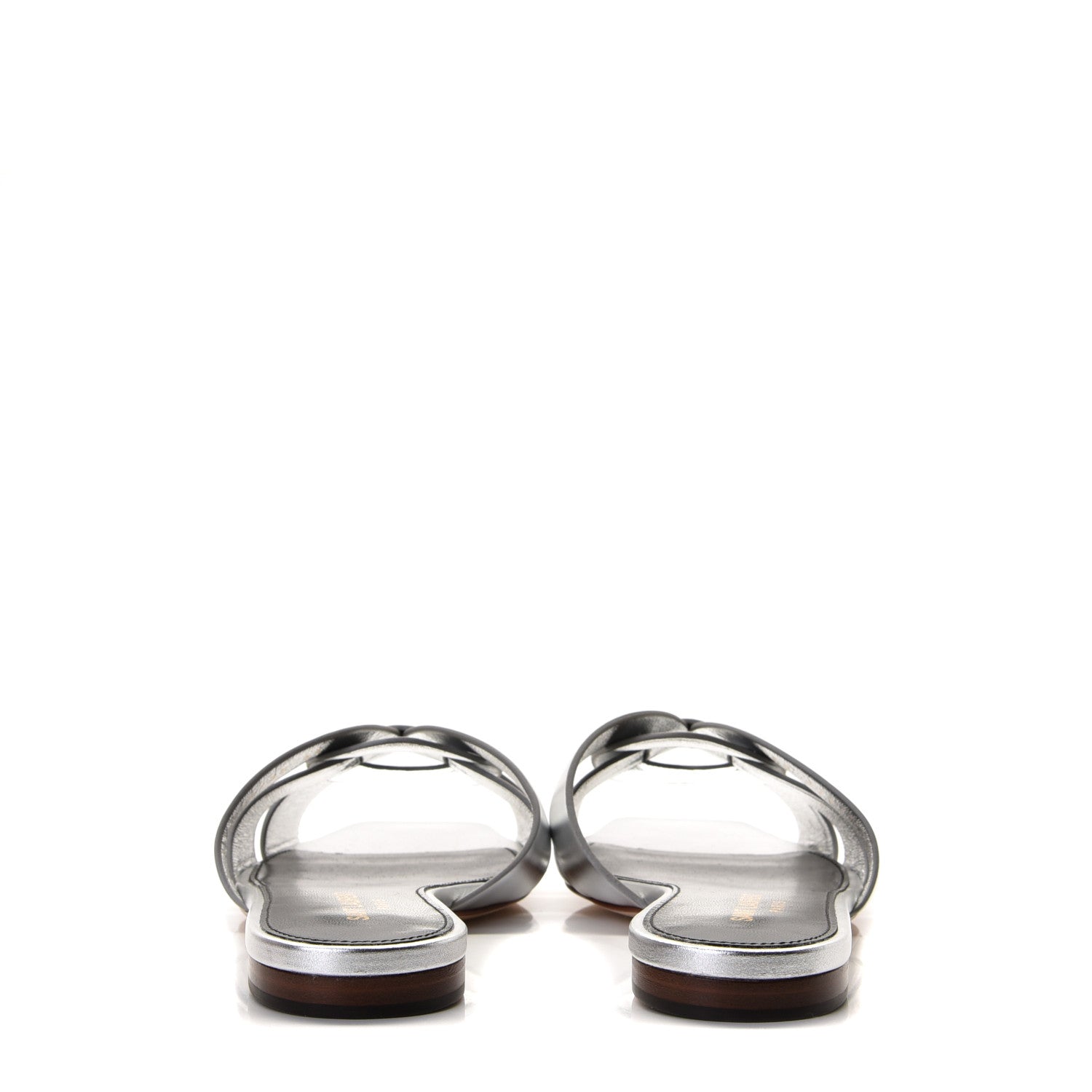 Saint Laurent Metallic Calfskin Nu Pied 05 Slide Sandals 35 Silver 5 of 10