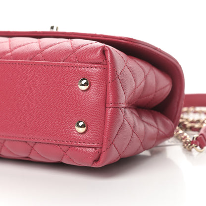 Chanel Caviar Quilted Mini Coco Handle Flap Dark Pink 10 of 11