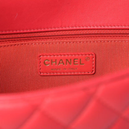 Chanel Lambskin Quilted Jumbo Mademoiselle Chic Flap Red 6 of 10