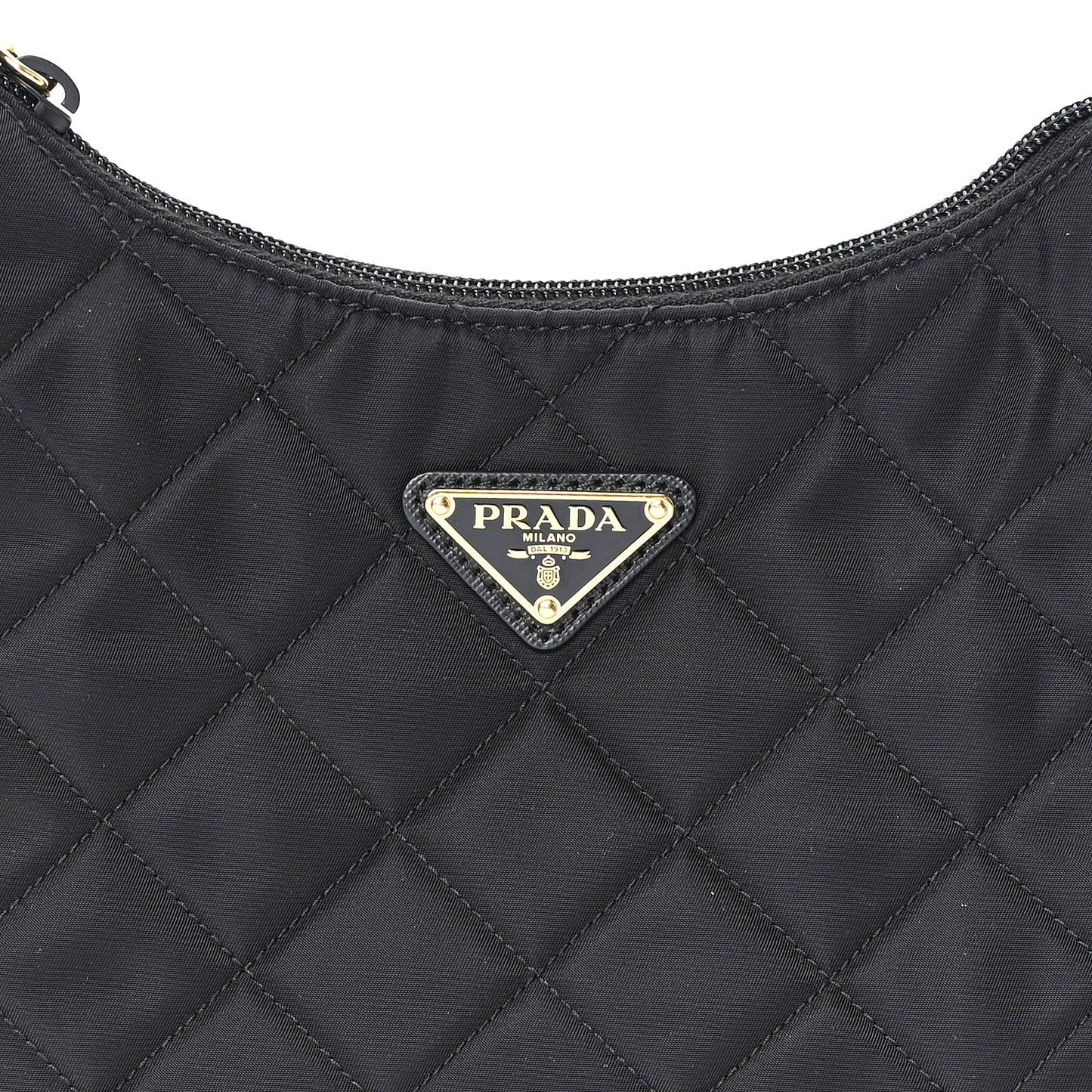 Tessuto Nylon Stitched Shoulder Bag Black