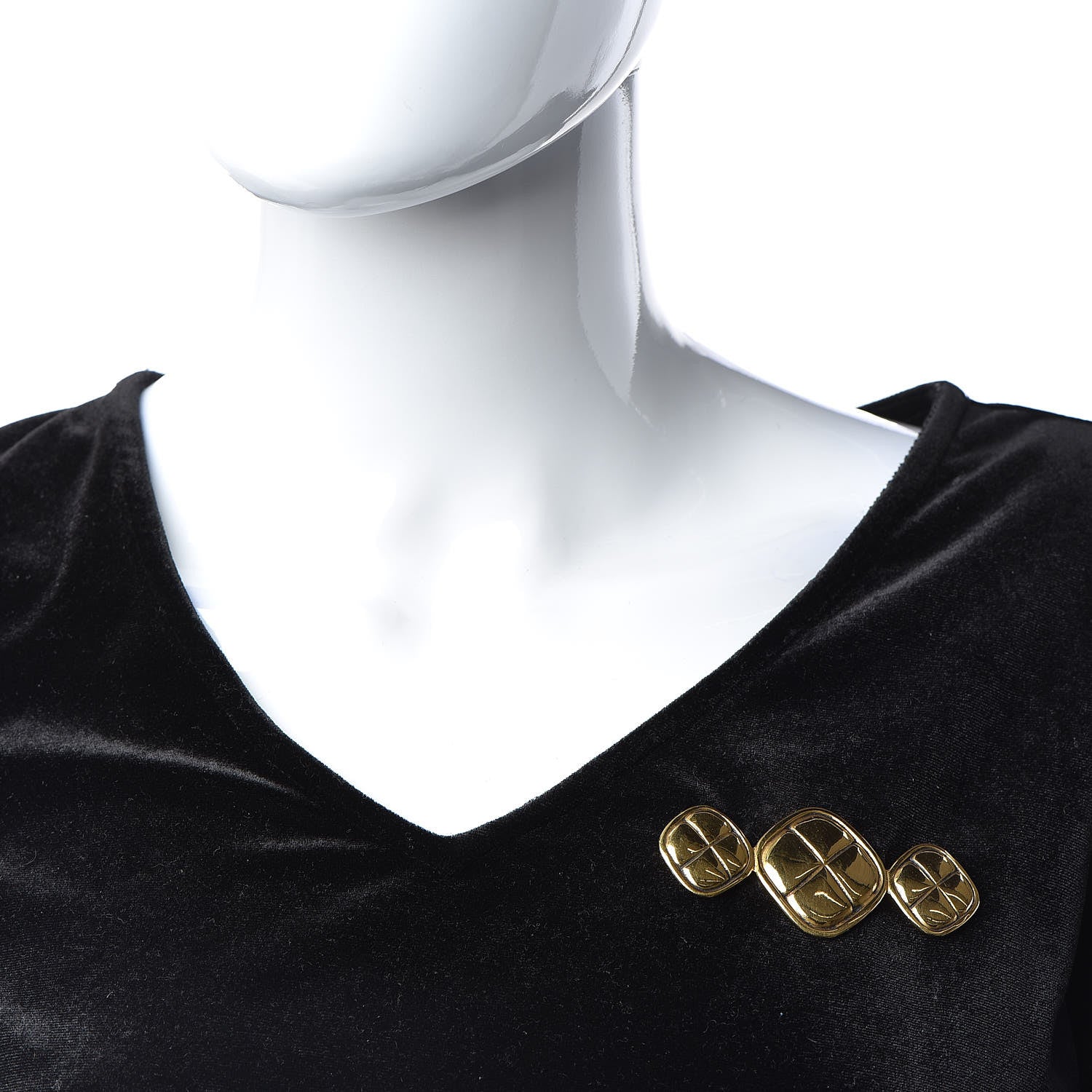 Chanel Quilted Brooch Gold 2 of 4