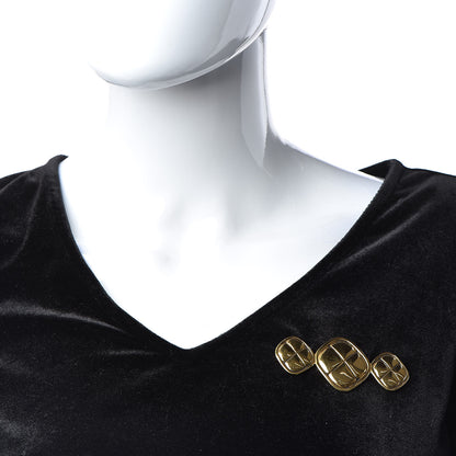 Chanel Quilted Brooch Gold 2 of 4