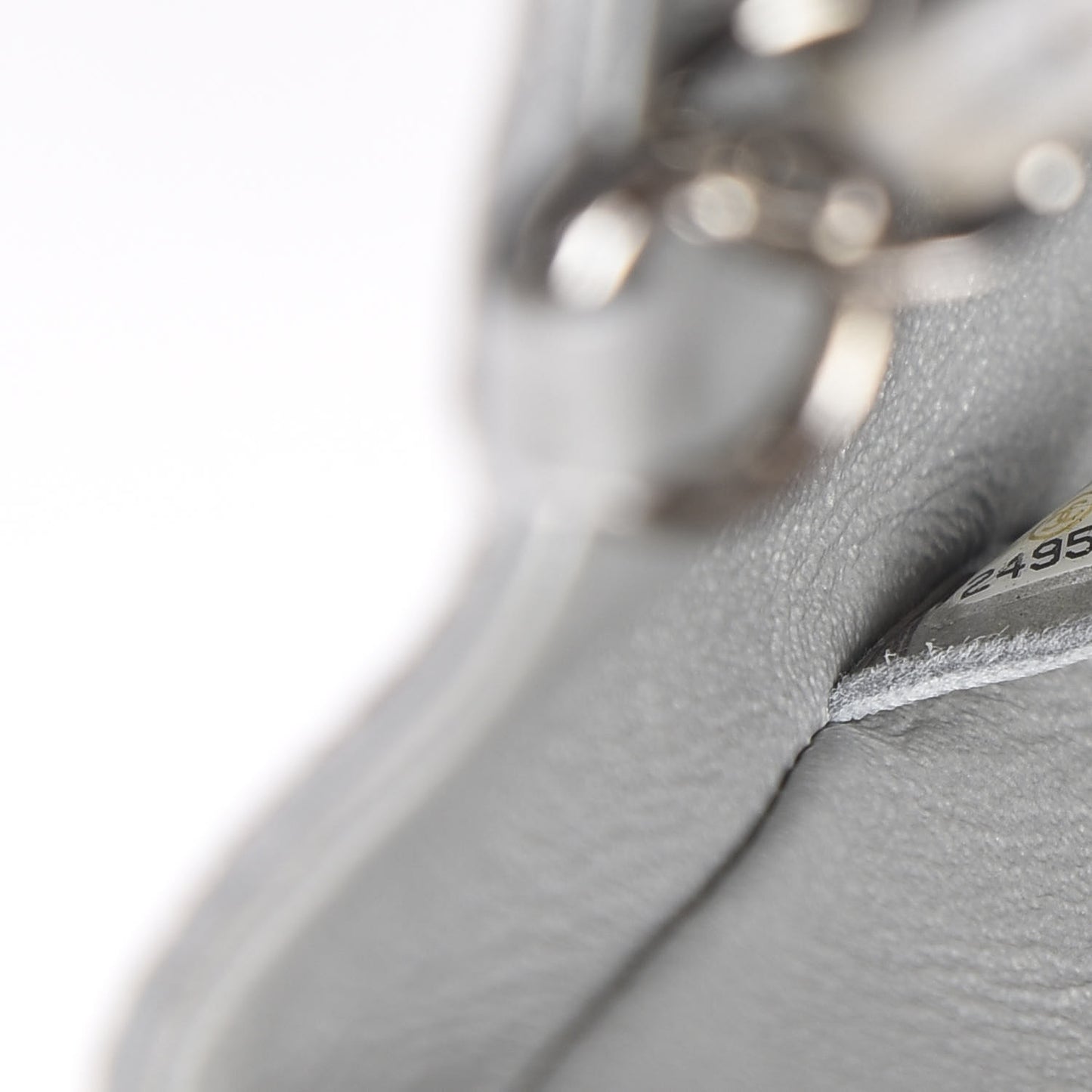 Metallic Lambskin Quilted Mini Rectangular Flap Silver