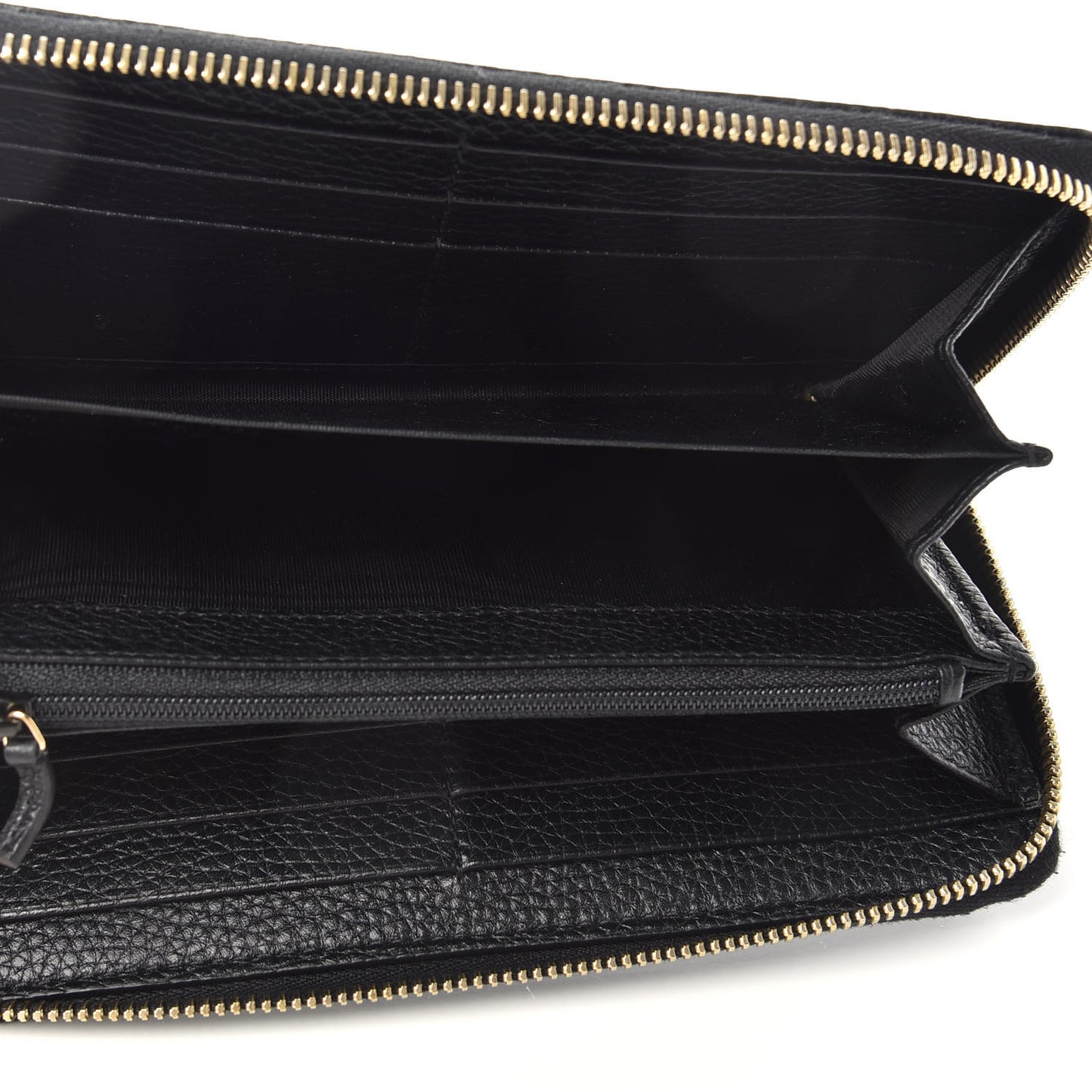 Pebbled Calfskin Soho Zip Around Wallet Black
