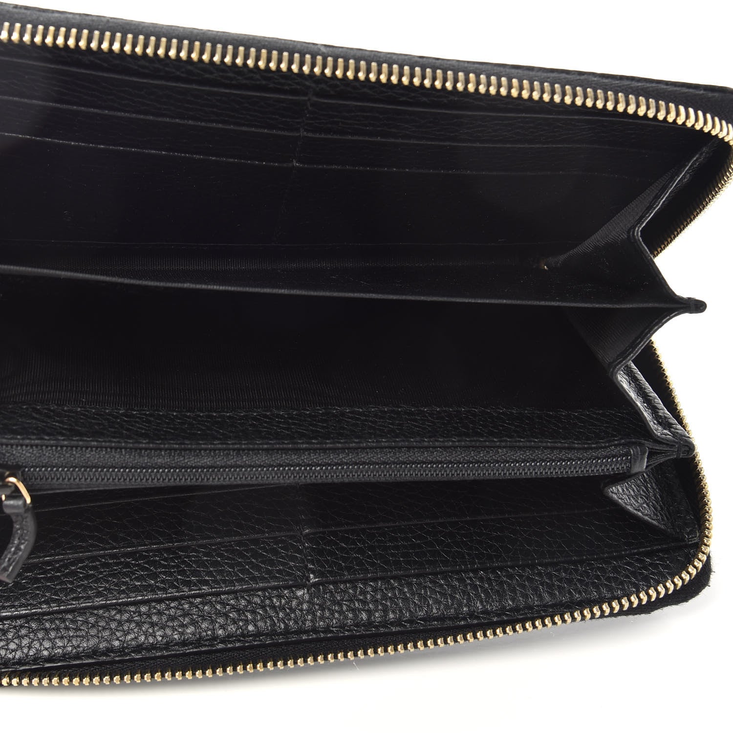 Gucci Pebbled Calfskin Soho Zip Around Wallet Black 5 of 7