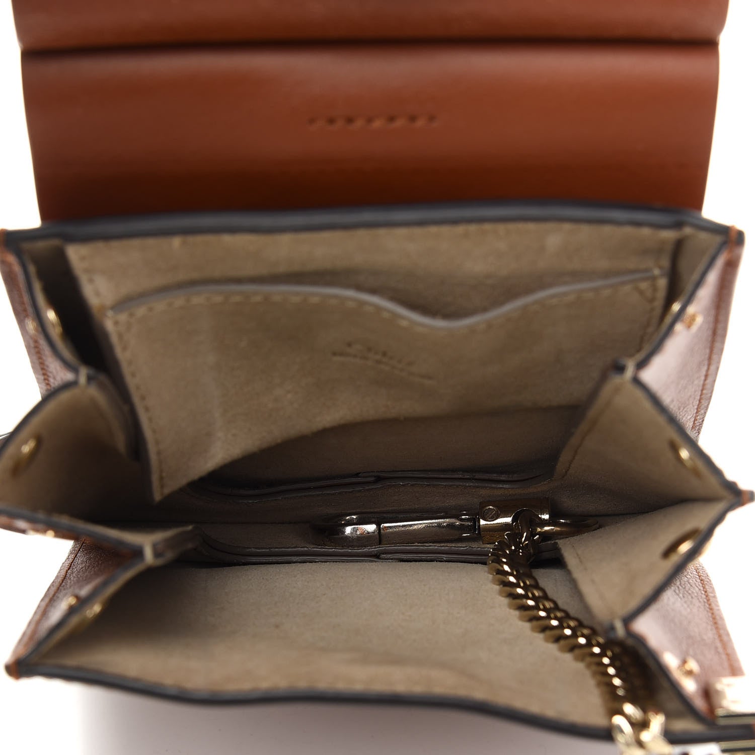Chloe Suede Calfskin Mini Faye Bracelet Bag Tobacco 4 of 8