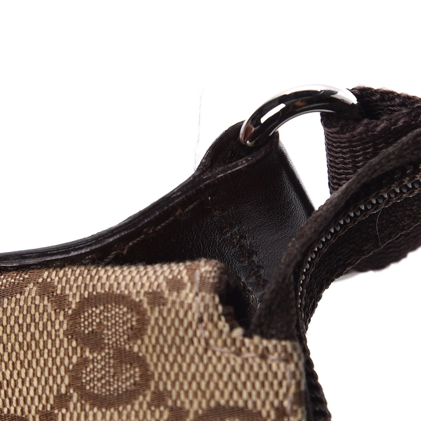 Monogram Calfskin Perforated Small Flat Messenger Bag Dark Brown