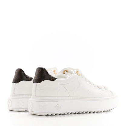 Louis Vuitton Lambskin Embossed Monogram Time Out Sneakers White 3 of 22