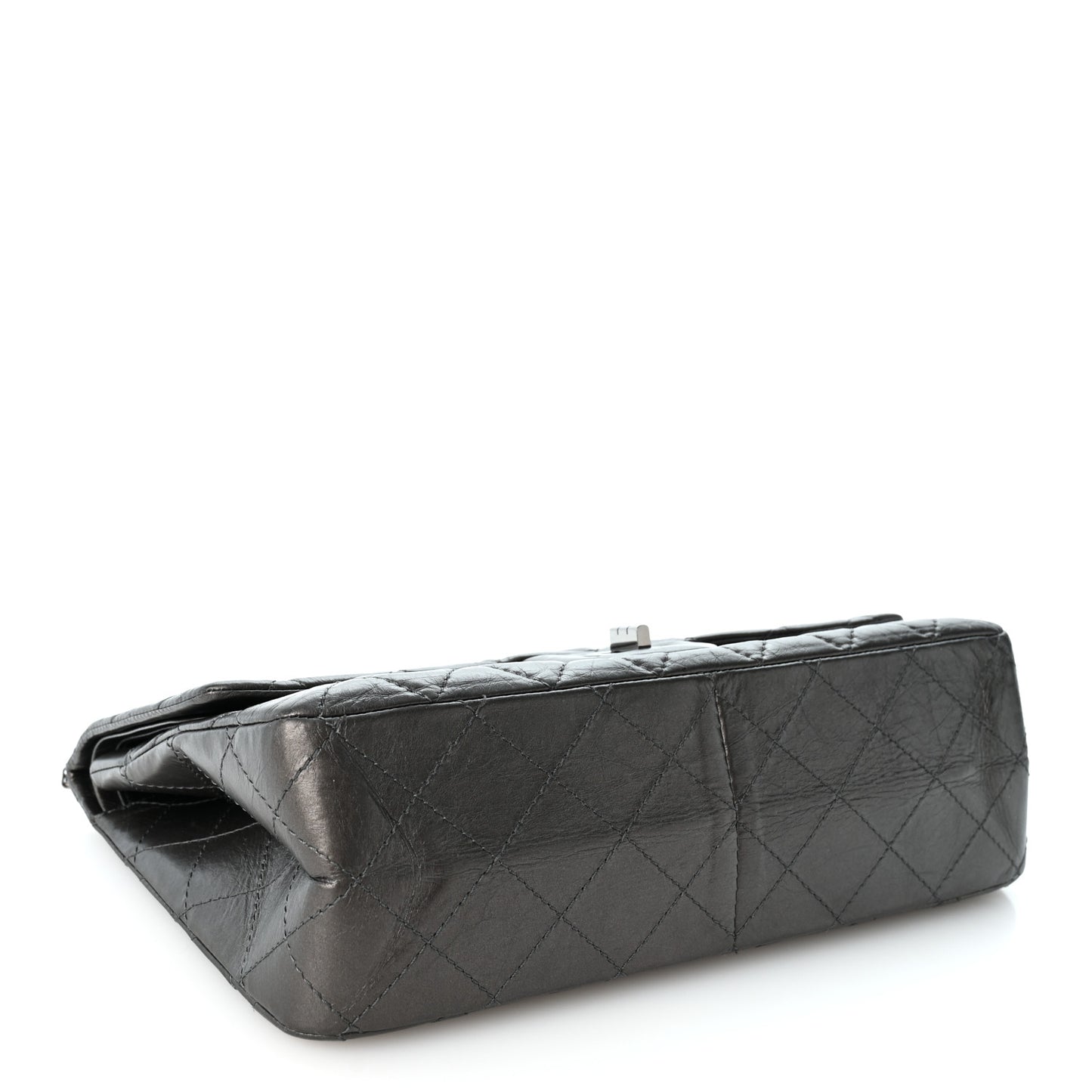 Metallic Aged Calfskin Quilted 2.55 Reissue 227 Flap Dark Grey