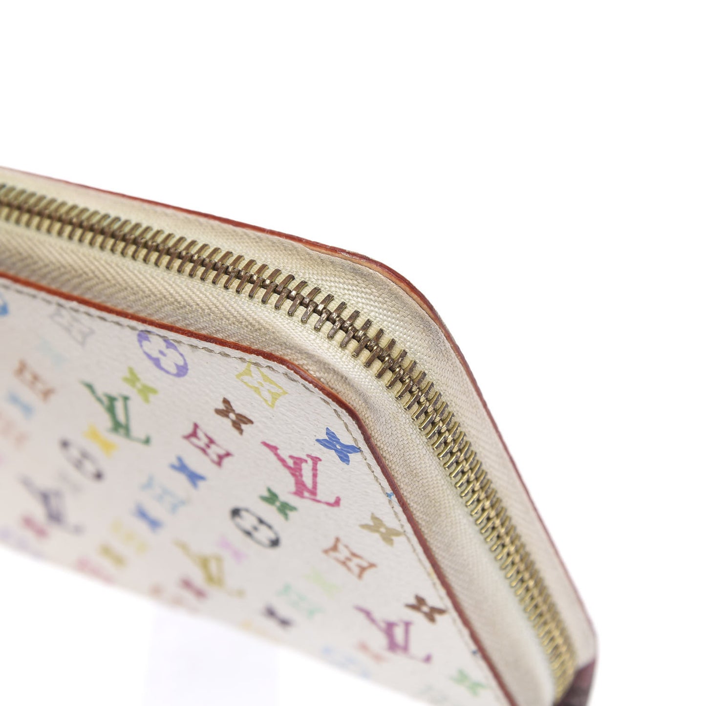 Monogram Multicolor Zippy Wallet White Litchi