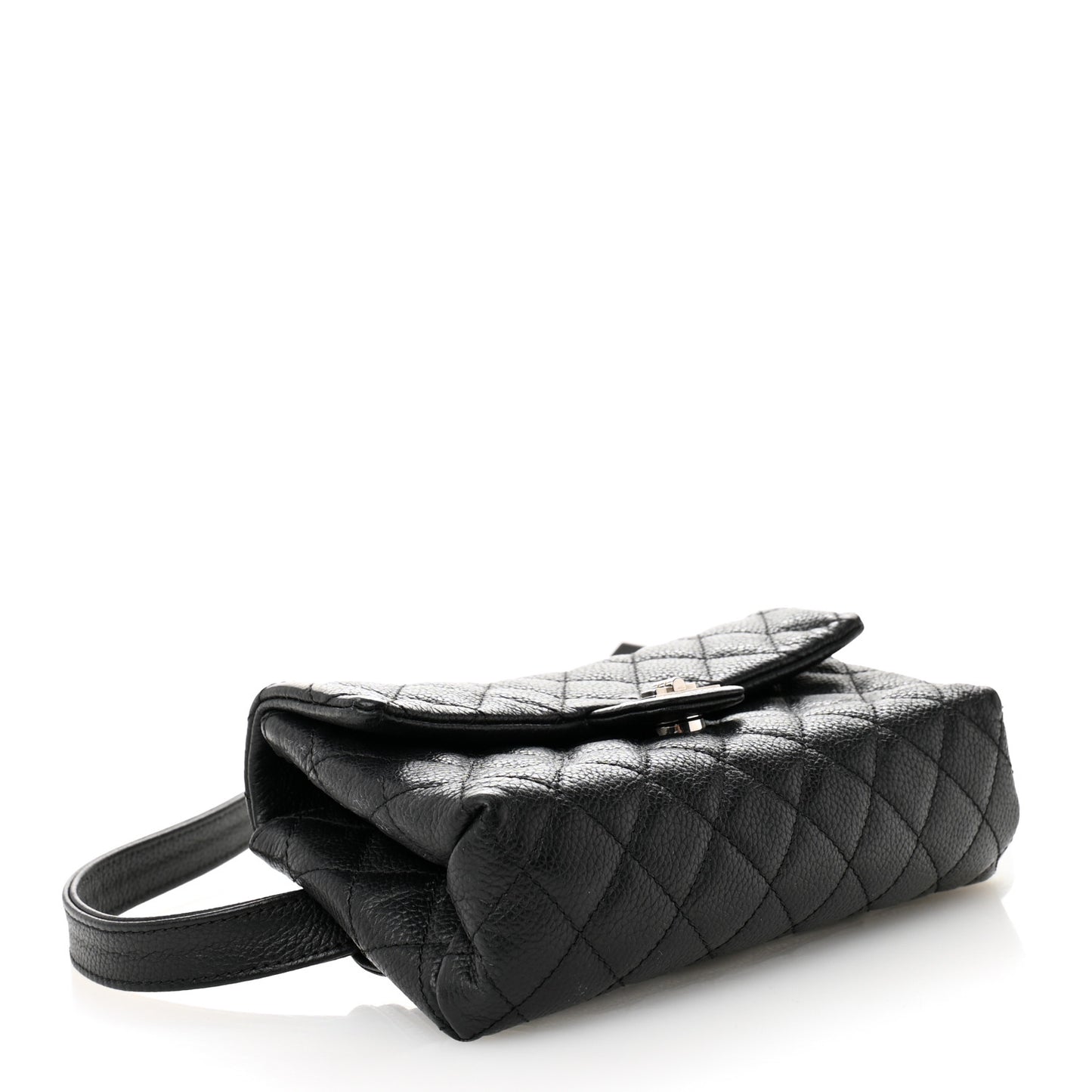 Grained Calfskin Quilted 2.55 Reissue Flap Belt Bag Clutch Black