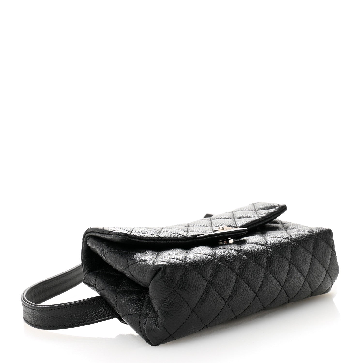 Chanel Grained Calfskin Quilted 2.55 Reissue Flap Belt Bag Clutch Black 4 of 11