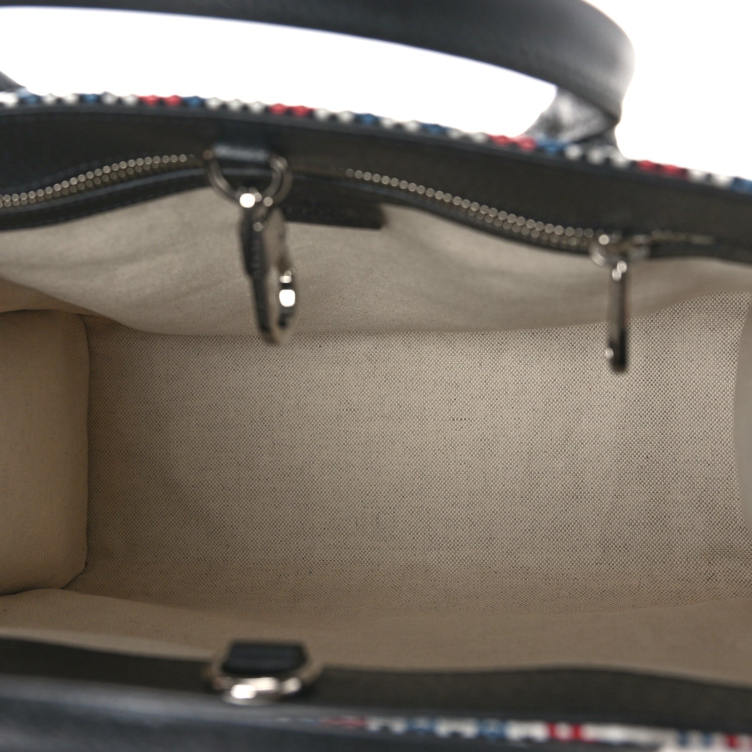 Gucci Canvas Plaid ICCUG Embroidered Small Tote Bag Black White Red Blue Smile Yellow 4 of 8