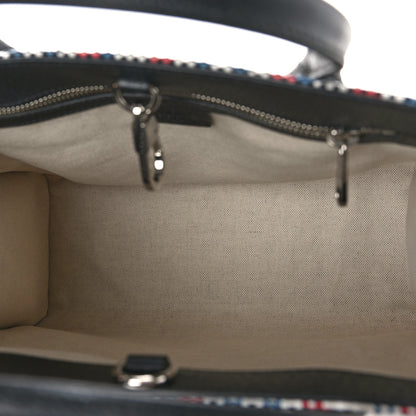 Gucci Canvas Plaid ICCUG Embroidered Small Tote Bag Black White Red Blue Smile Yellow 4 of 8