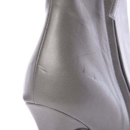 Chanel Lambskin CC Short Booties 38.5 Grey 14 of 19