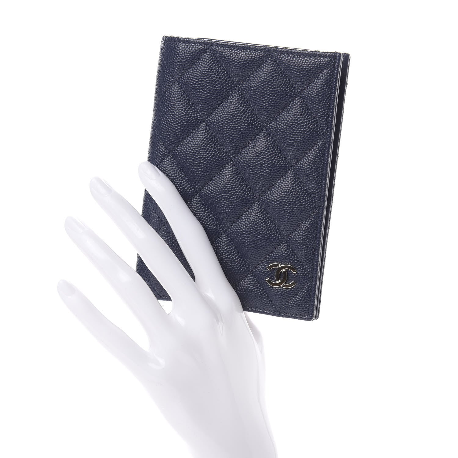 Chanel Caviar Quilted Passport Holder Navy Blue 2 of 8