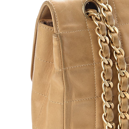 Chanel Lambskin Quilted Medium Chocolate Bar Flap Beige 14 of 17