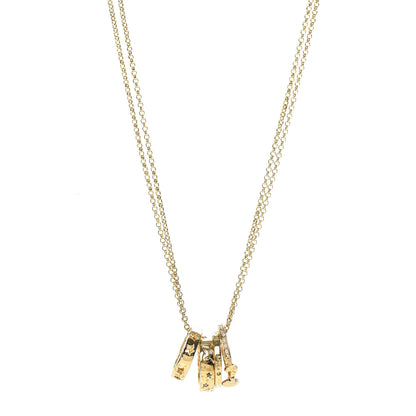 Christian Dior Crystal Rings Double Chain Necklace Gold 1 of 5