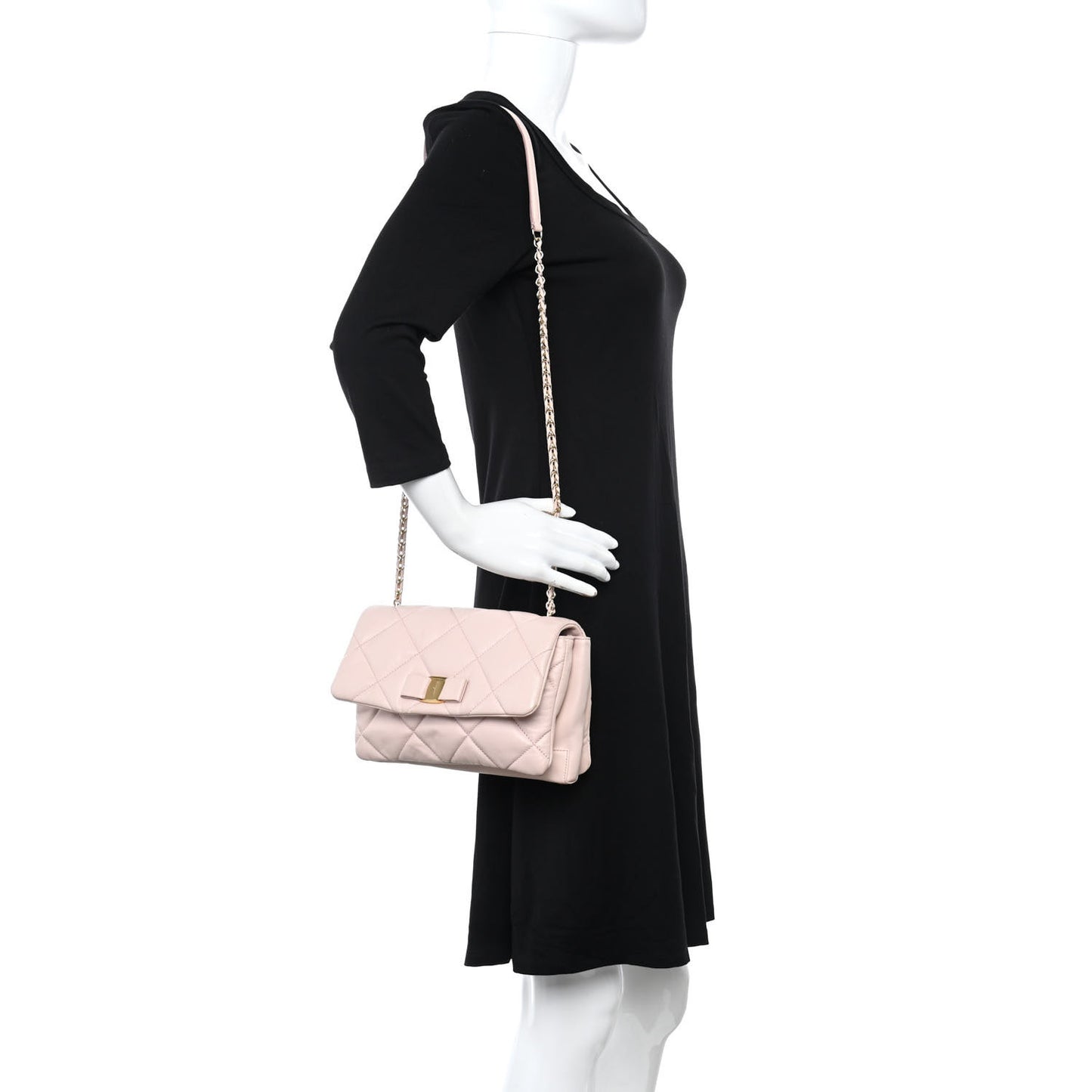 Nappa Quilted Ginny Medium Crossbody Pink