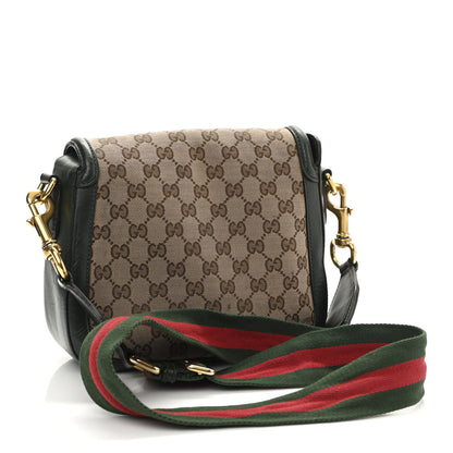 Gucci Monogram Calfskin Medium Lady Web Shoulder Bag Beige Green 2 of 16