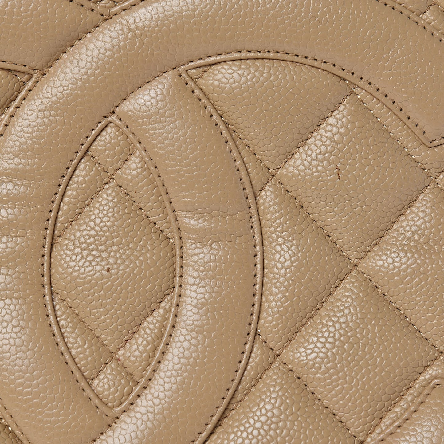 Caviar Quilted Medallion Tote Beige
