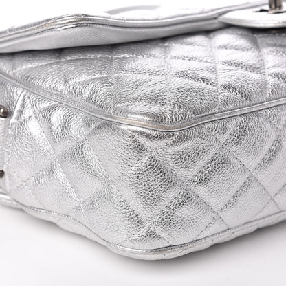 Chanel Metallic Calfskin Quilted Medium Casual Rock Flap Silver 8 of 11