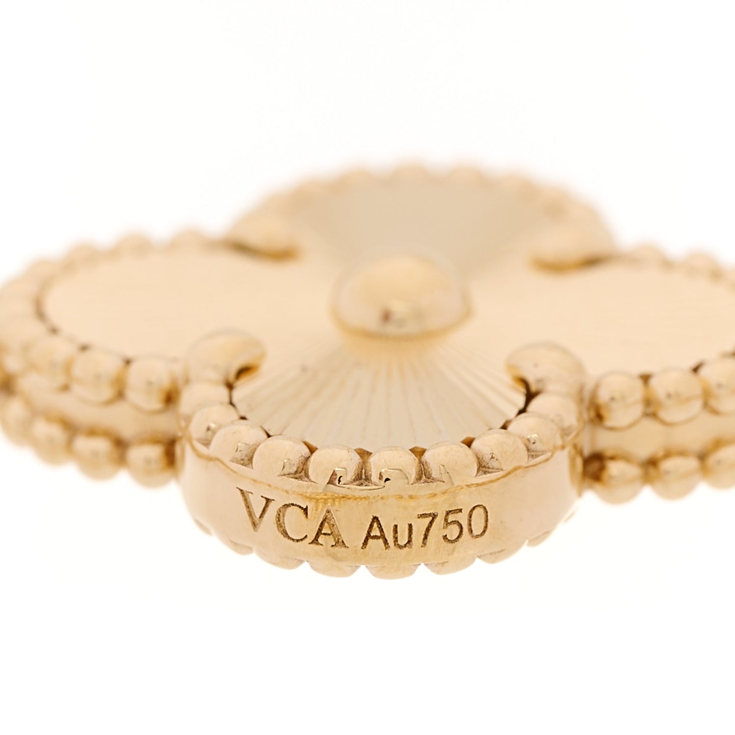 18K Yellow Gold Diamond 5 Motifs Guilloche Vintage Alhambra Bracelet
