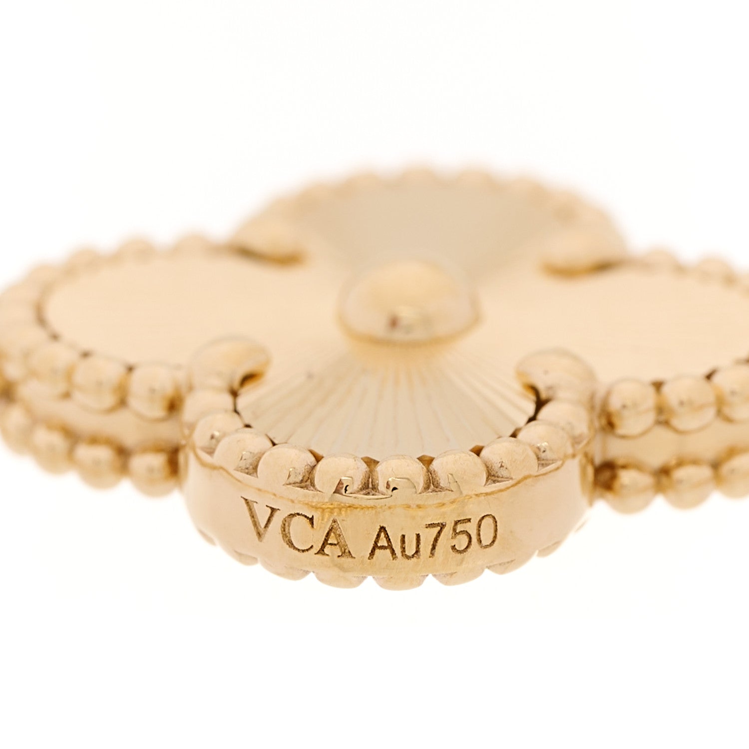 Van Cleef & Arpels 18K Yellow Gold Diamond 5 Motifs Guilloche Vintage Alhambra Bracelet 6 of 7
