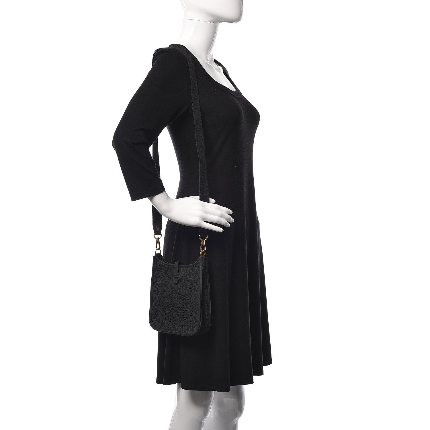 Hermes Taurillon Clemence Evelyne TPM Black 2 of 11