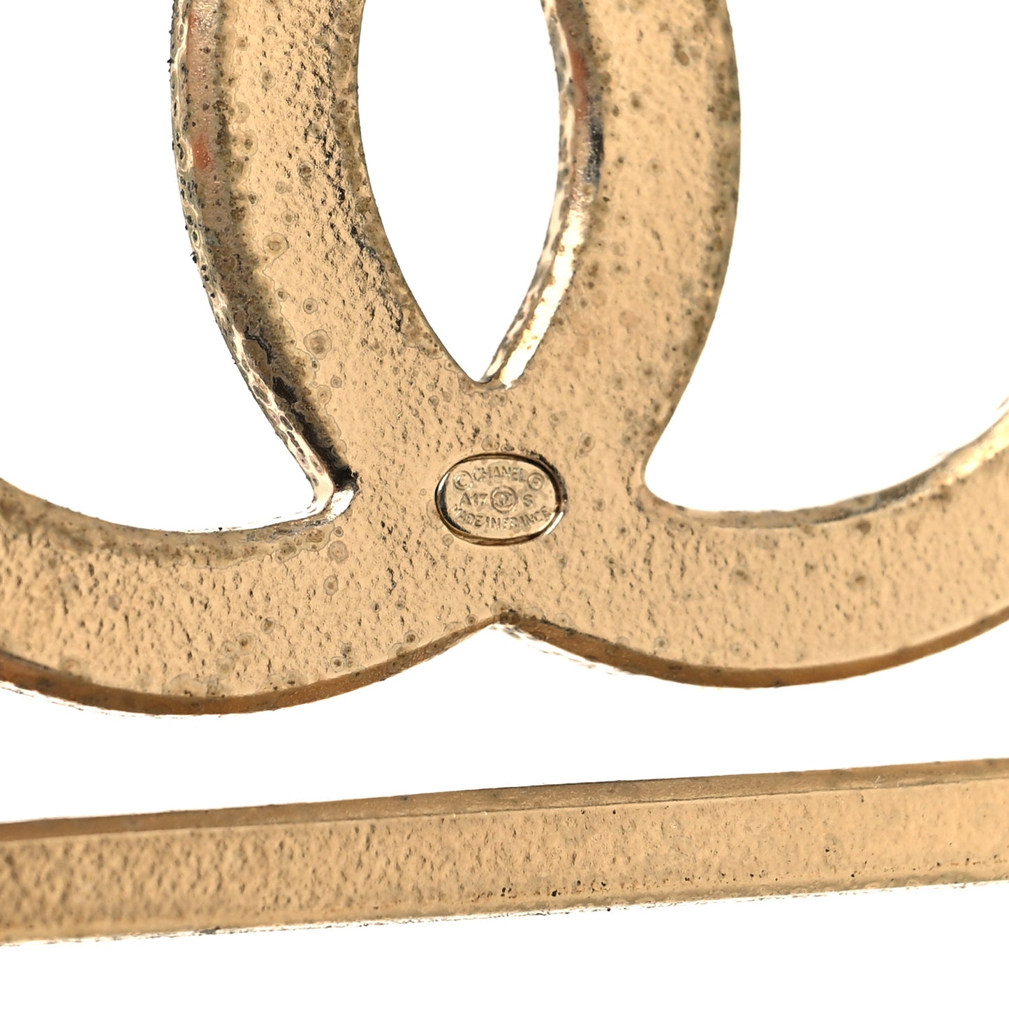 Crystal CC Single Clip On Earring Gold