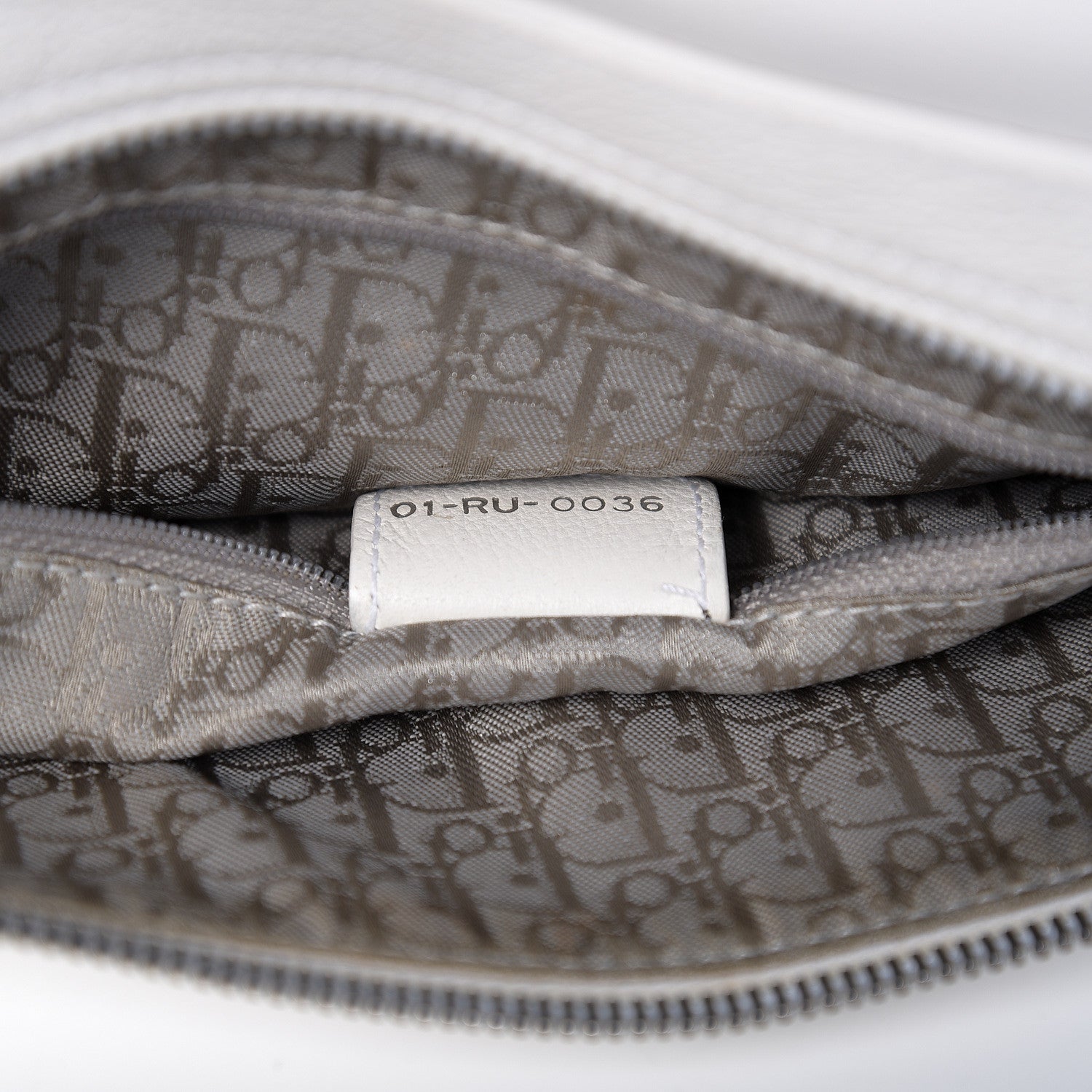 Christian Dior Calfskin Charms Whipstitch Gaucho Double Saddle Bag White 7 of 13