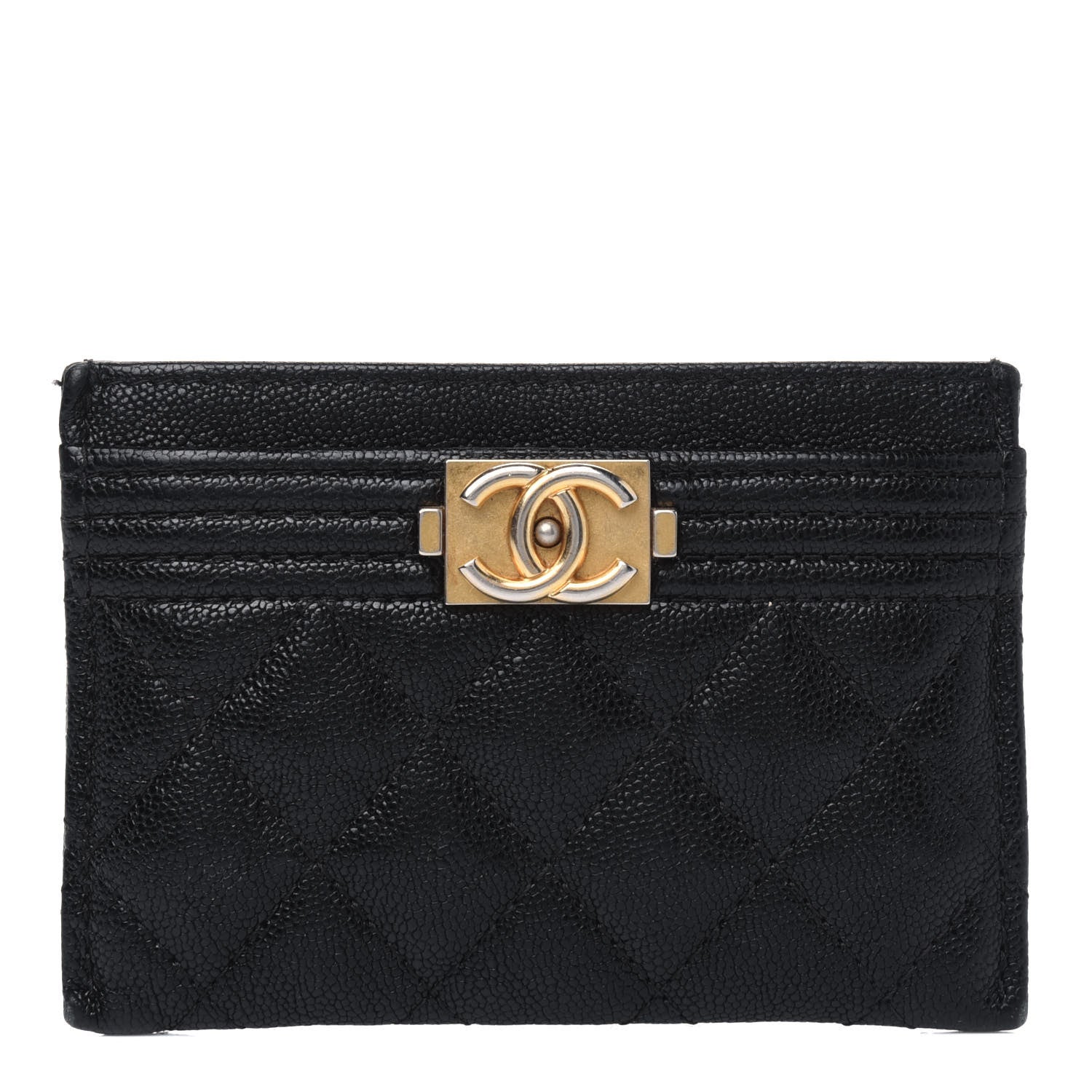 Chanel Caviar Quilted Boy Card Holder Black 1 of 5