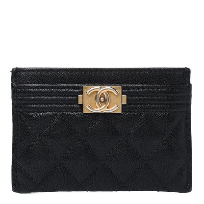 Chanel Caviar Quilted Boy Card Holder Black 1 of 5