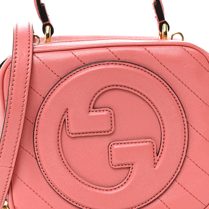 Gucci Sakai Be Green Calfskin Diagonal Stitched Small Blondie Shoulder Bag Pink 8 of 10