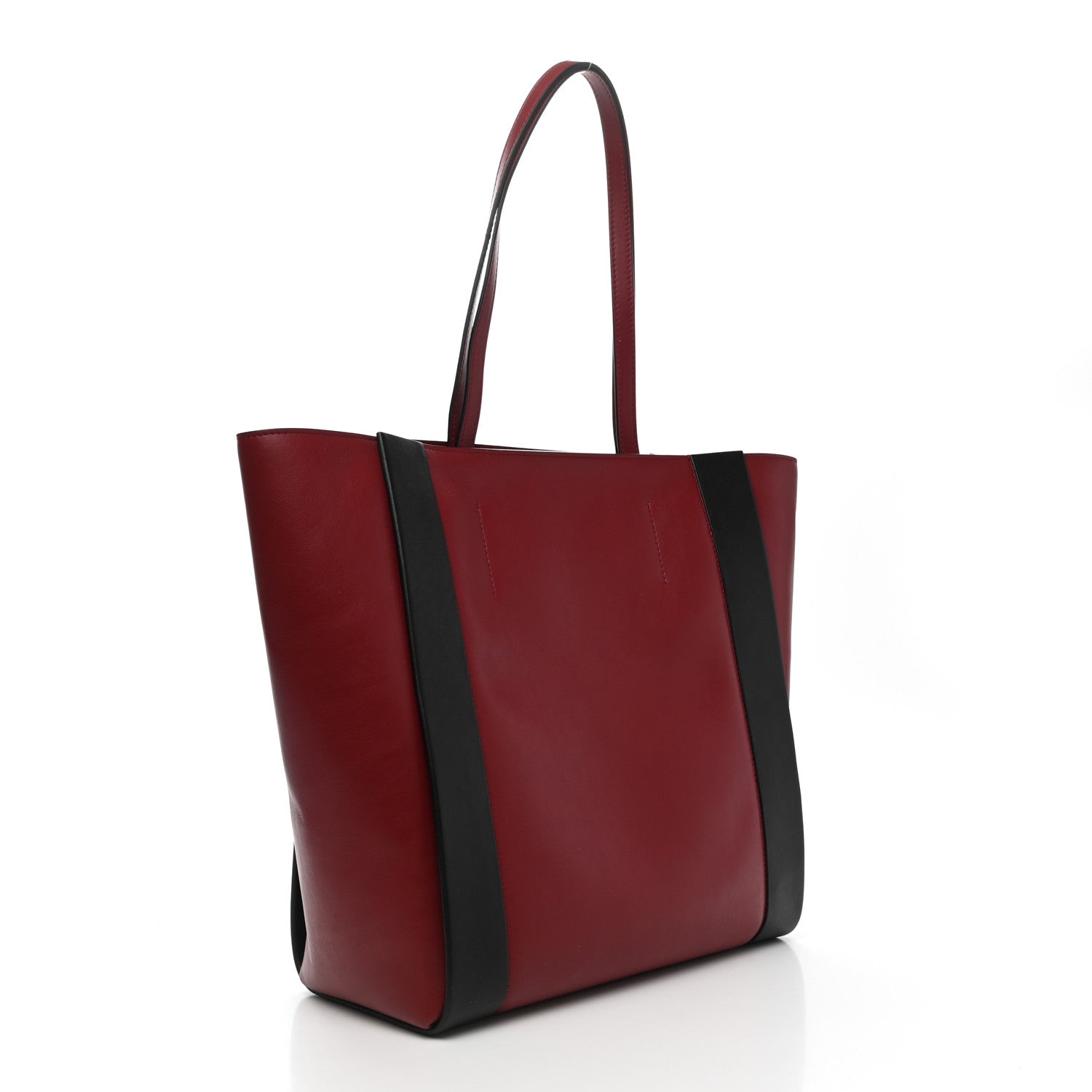 Alexander McQueen Calfskin Embossed Signature Shopper Black Red 2 of 9