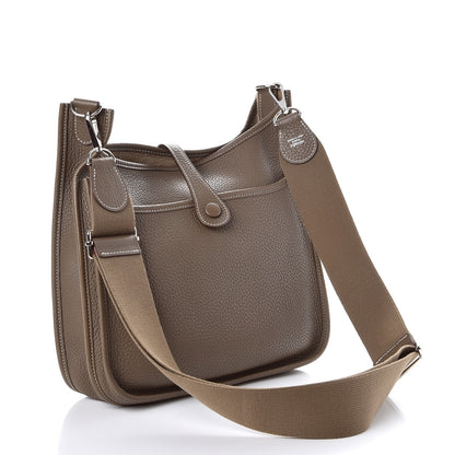 Hermes Taurillon Clemence Evelyne III PM Etoupe 3 of 7