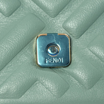 Fendi Nappa Matisse FF Embossed Nano Maxi Buckle Baguette Charm Menta 10 of 11