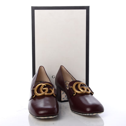 Gucci Malaga Kid GG Victoire 55mm Loafer Pumps 37.5 Vintage Bordeaux 10 of 10