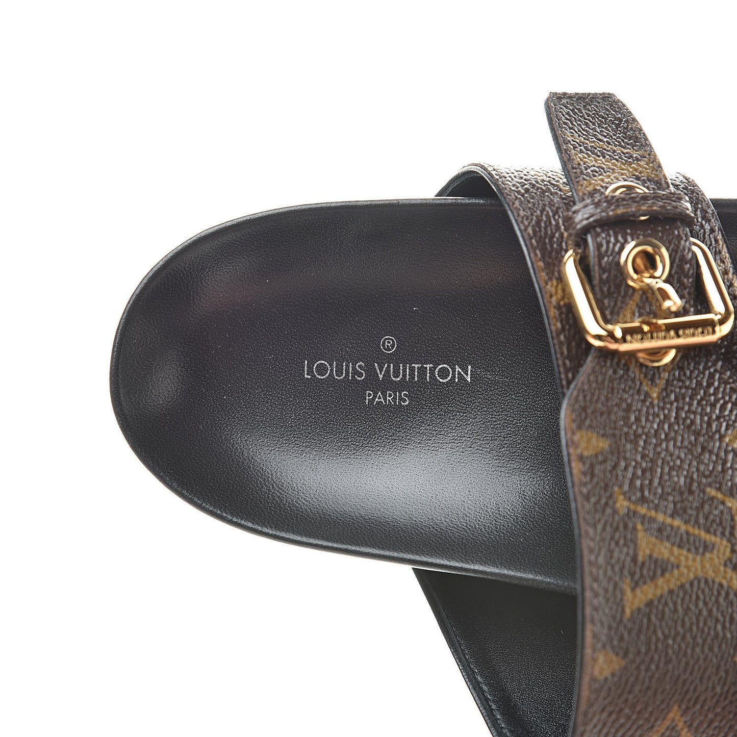 Monogram Bom Dia Mule Sandals 38.5 Black