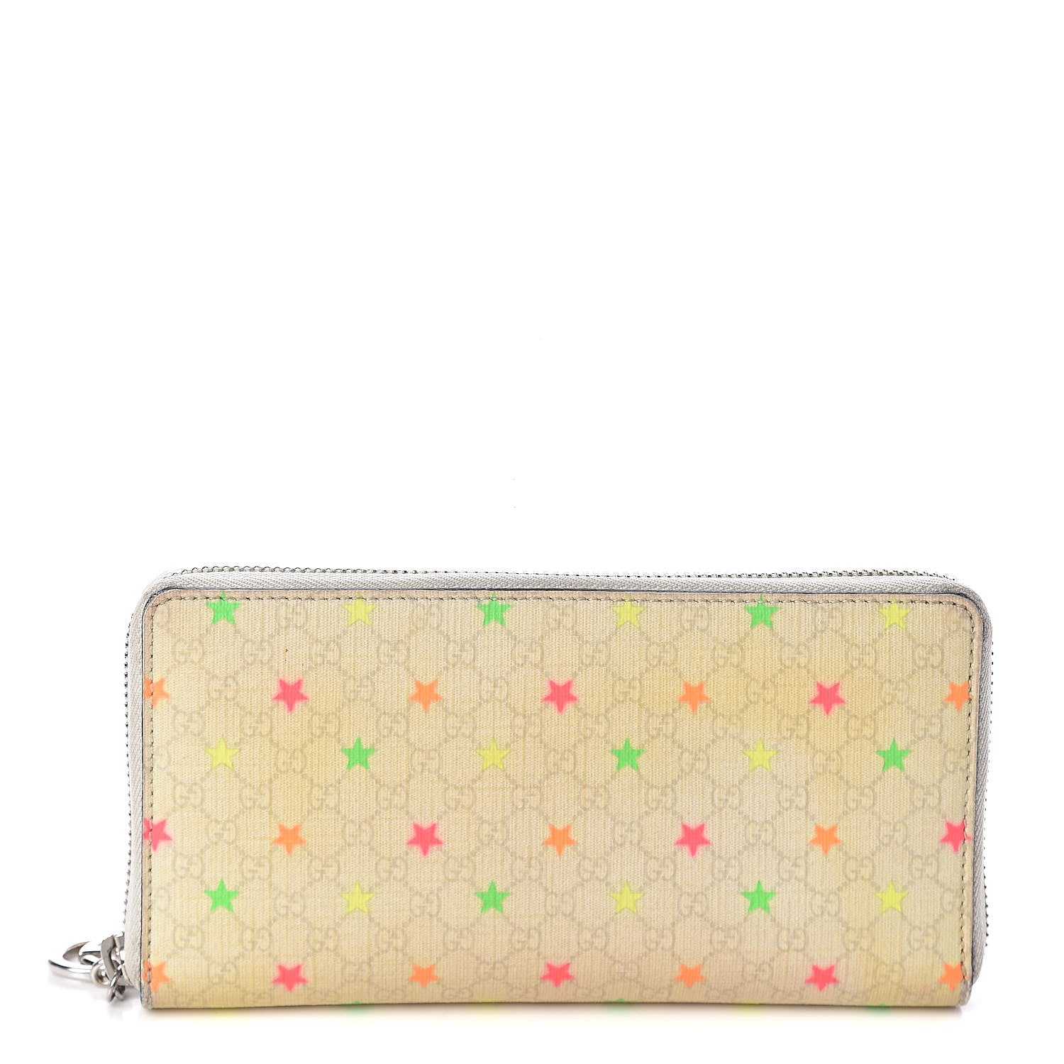 Gucci Micro GG Supreme Stars GG Pierce Zip Around Wallet White 1 of 7