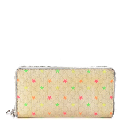 Gucci Micro GG Supreme Stars GG Pierce Zip Around Wallet White 1 of 7