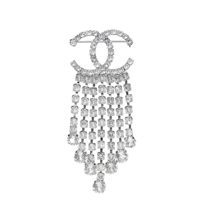 Chanel Crystal Fringe CC Brooch Silver 1 of 4