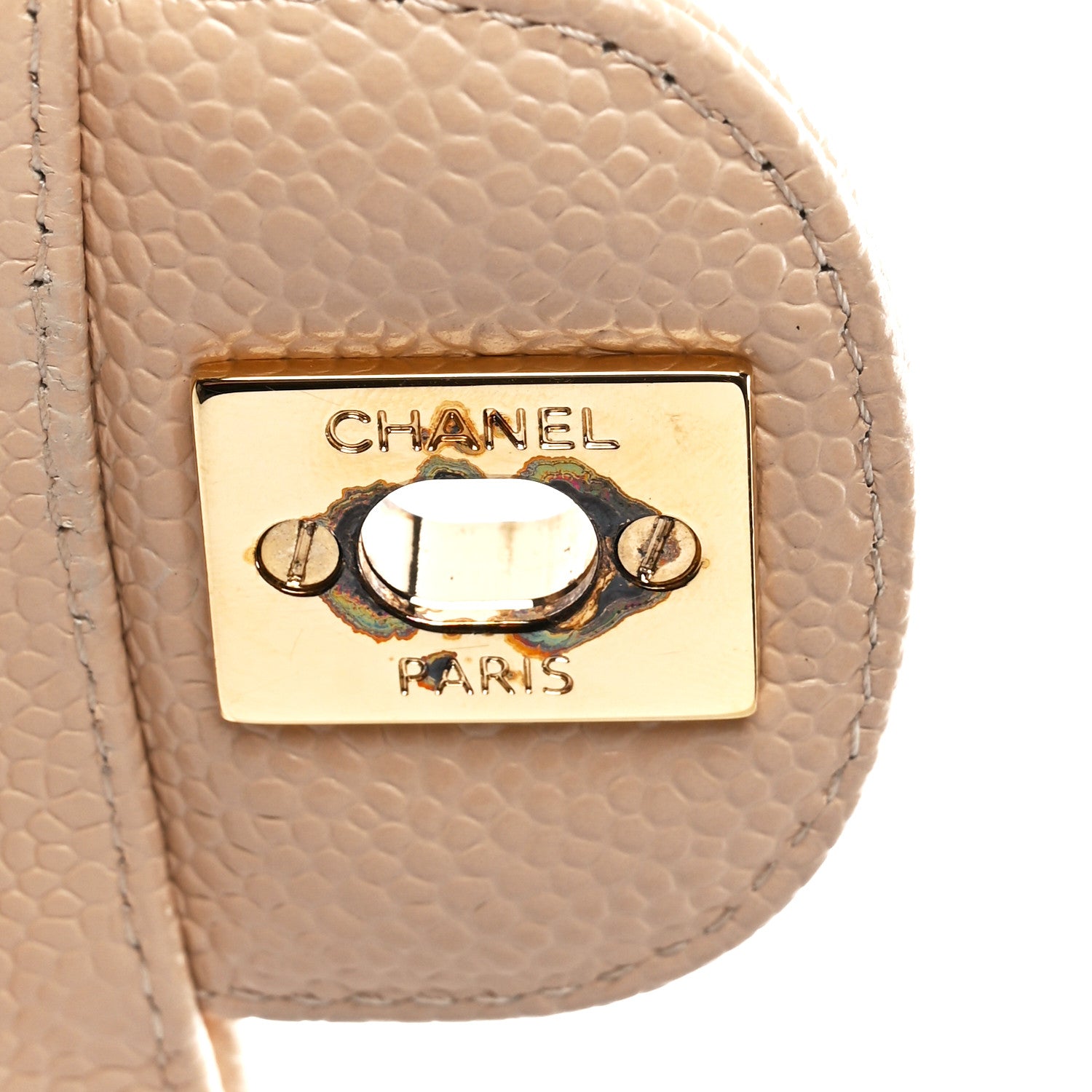 Chanel Caviar Quilted Medium Double Flap Beige 7 of 12