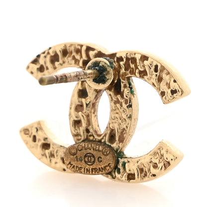 Chanel Metal Textured CC Earrings Gold 4 of 6