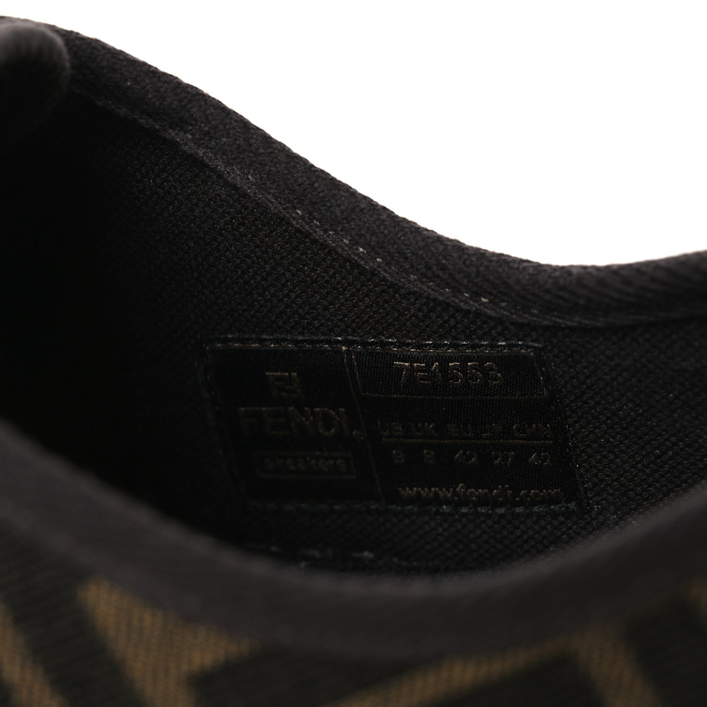 Fabric Jacquard Rubber FF Mens Domino Sneakers 42 Tabacco Black