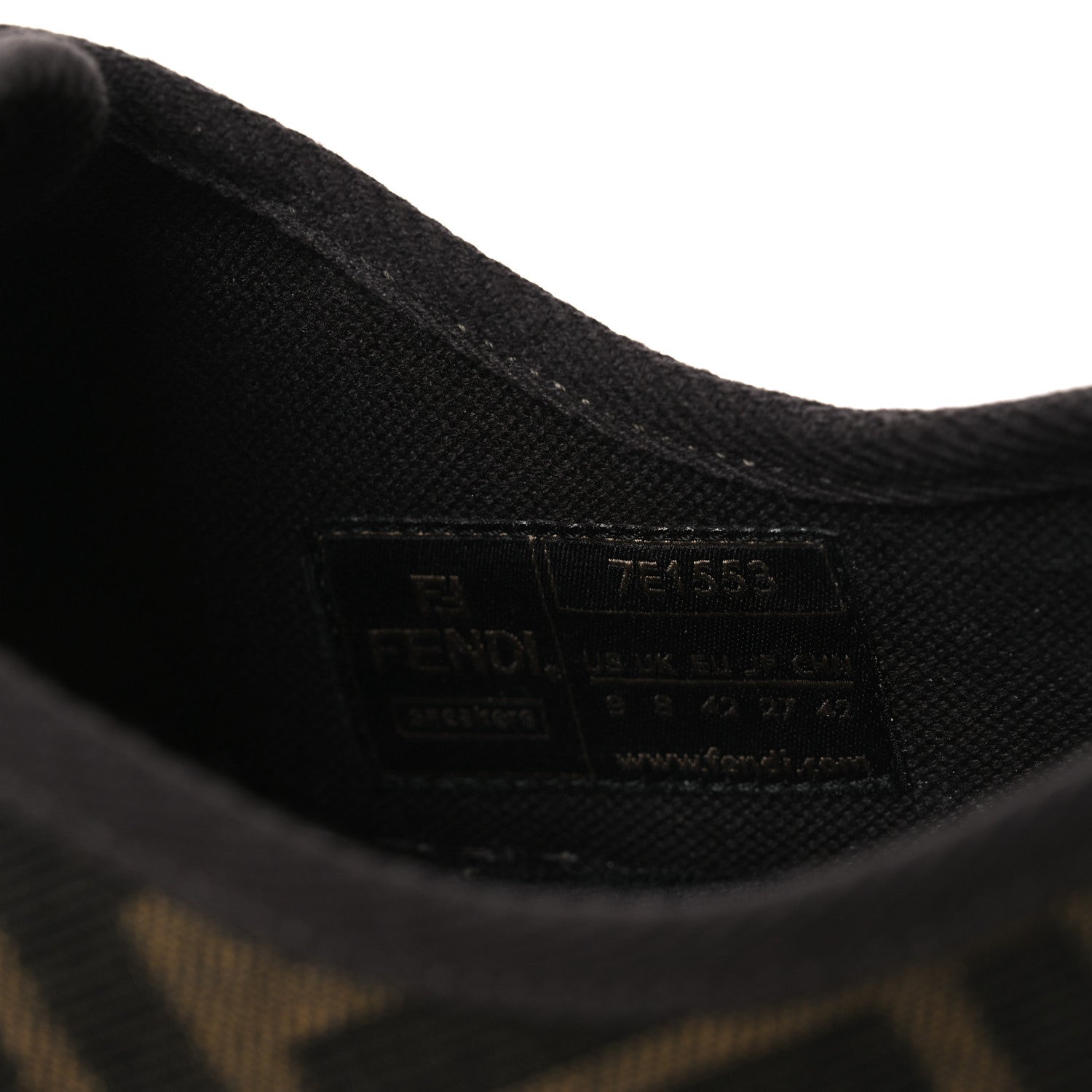 Fendi Fabric Jacquard Rubber FF Mens Domino Sneakers 42 Tabacco Black 9 of 10