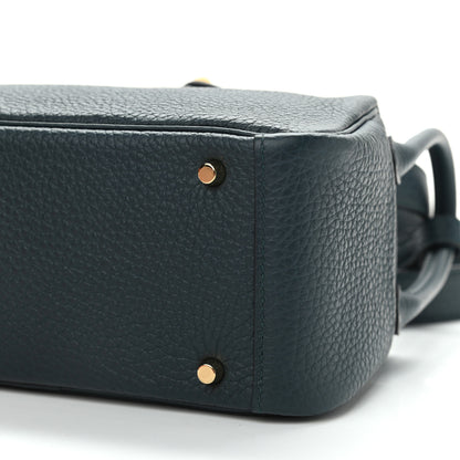 Hermes Taurillon Clemence Mini Lindy 20 Vert Cypress 9 of 10