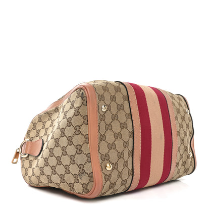 Gucci Monogram Vintage Web Medium Boston Pink 4 of 11