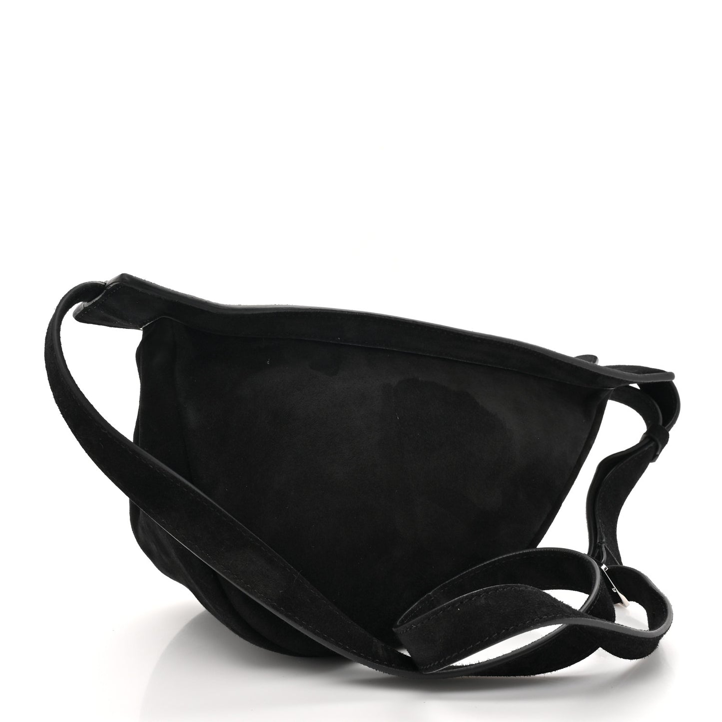 Suede Small Slouchy Banana Bag Black