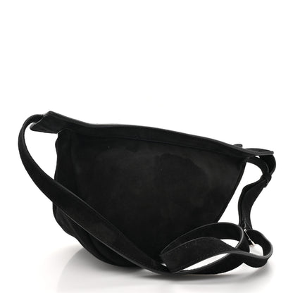 The Row Suede Small Slouchy Banana Bag Black 3 of 12